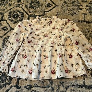 Janie and Jack toddler floral pin tucked ruffle blouse 3T